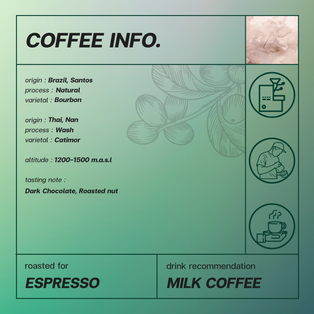 Brazil Blend เมล็ดกาแฟคั่วกลาง-เข้ม 200g | CRUX House Blend - Varinda Coffee Roaster เหมาะสำหรับชงด้วย Espresso - รูปที่ 3