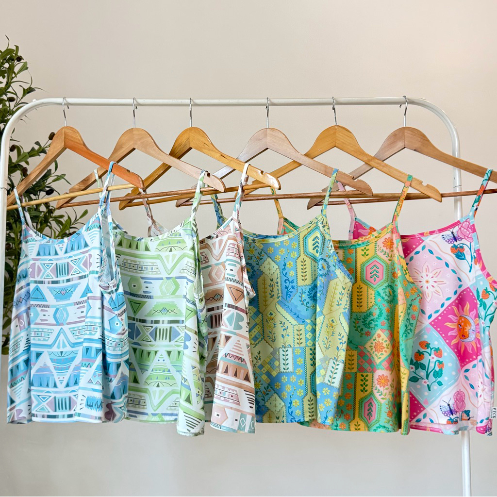 PYCK CLOTHING | สายเดี่ยวผ้าเรยอน ใส่สบาย เนื้อผ้าพริ้วทิ้งตัว ลายสวย