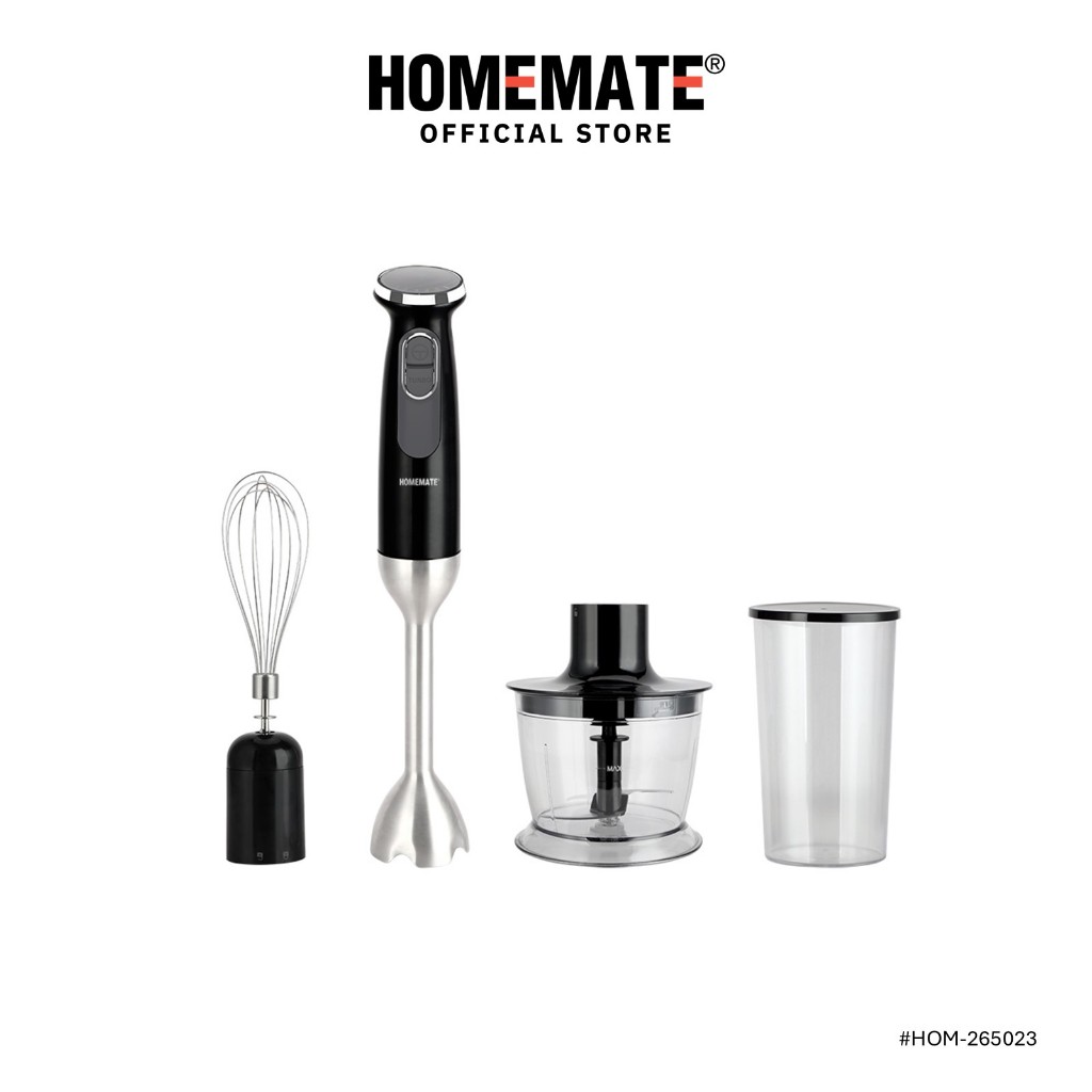 HOMEMATE ชุดเครื่องปั่นมือถือ 1200 วัตต์ สแตนเลส/ดำ  รุ่น HOM-265023