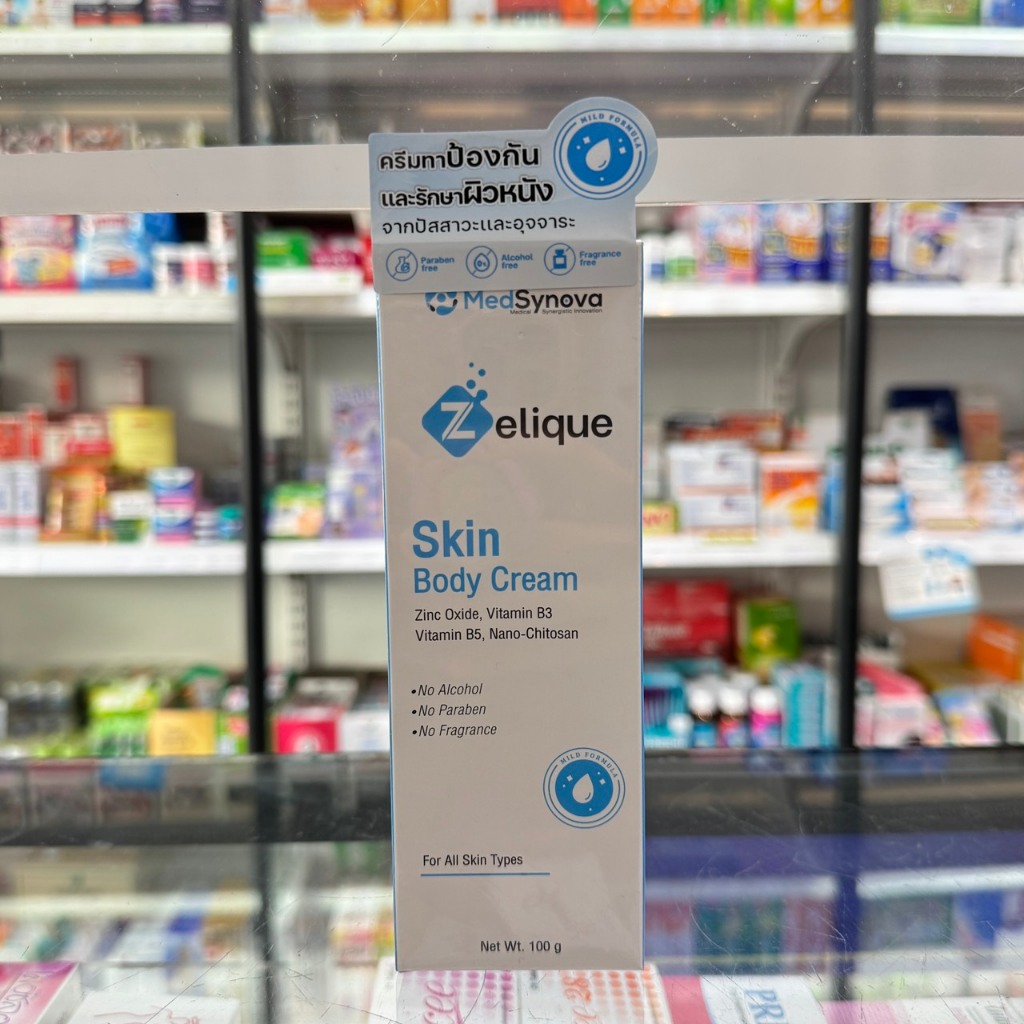 ✔️EXP 12/26✔️Zelique skin body cream เซลลีค สกิน บอดี้ ครีม ผลิตภัณฑ์บำรุงผิวเนื้อบางเบา ปริมาณ 100 