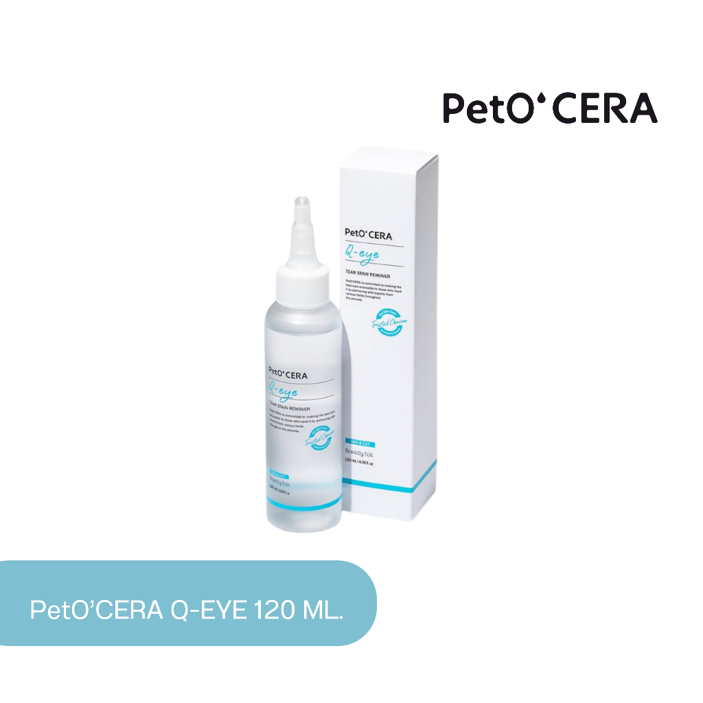 [Breezy Tail] Pet’O CERA Q-Eye น้ำยาทำความสะอาดรอบดวงตาสุนัขและแมวสูตรอ่อนโยน