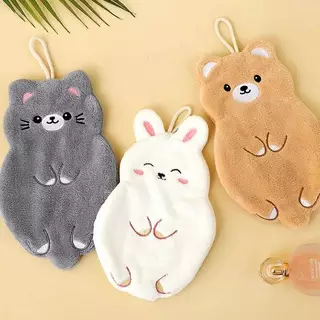 ผ้าเช็ดมือกำมะหยี่ เนื้อนุ่ม ดูดซับน้ำได้ดี ลายการ์ตูน น่ารัก ผ้าเช็ดหน้า