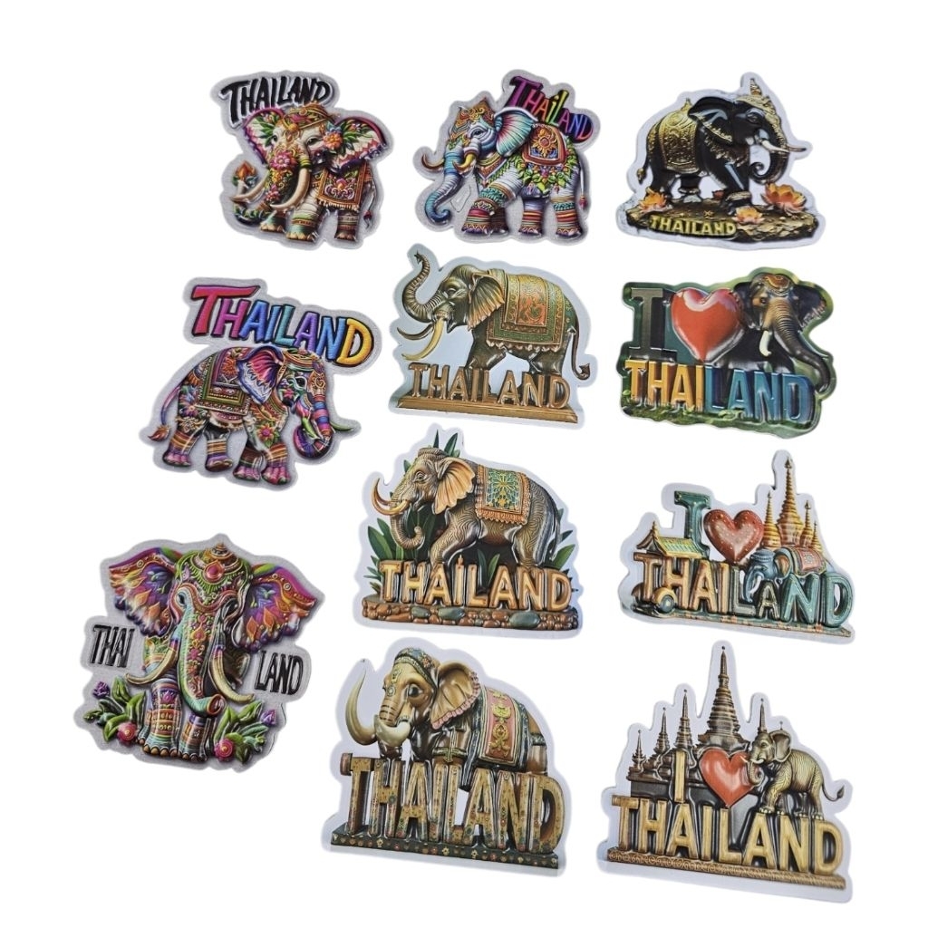 JMแม่เหล็กติดตู้เย็นโฟมยางลายช้าง Thailand Elephant Collection