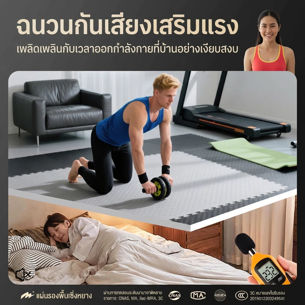 แผ่นโฟม EVA ปูพื้นฟิตเนส แผ่นยางกันลื่น 1Mx1M หนา 2.5cm thumbnail 5