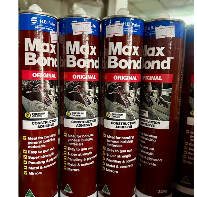 MaxBond กาวตะปู แม็กซ์บอนด์ 320g กาวก่อสร้าง พลังยึดเกาะสูง ติดไม้ บัวผนัง กระจกเงา แทนการตอกตะปู