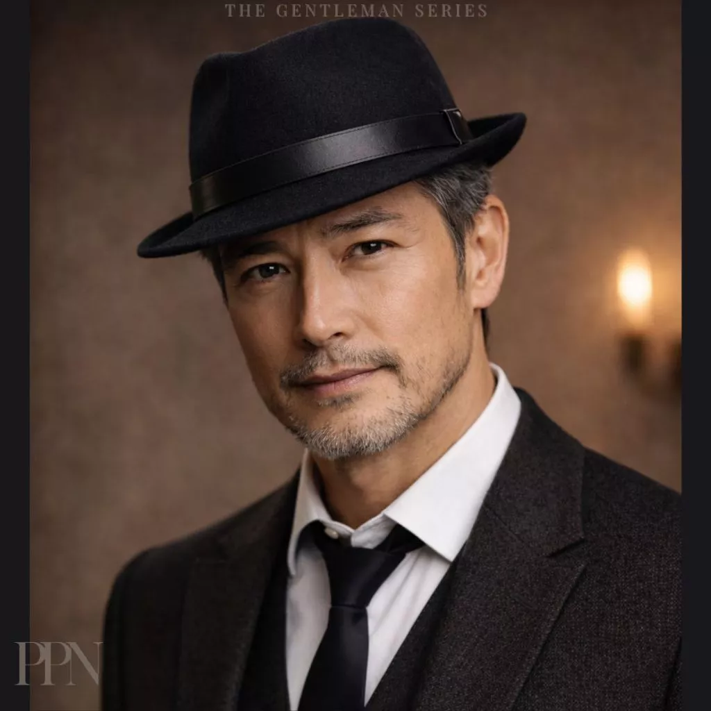 หมวกผู้ชาย Fedora ปีกสั้น ลุคสุภาพ ใส่ทำงาน/เที่ยว เท่ วินเทจ ปรับขนาดได้