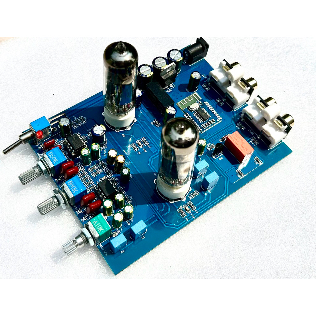 ปรีแอมป์หลอด 6J5 Tube Preamp + NE5532+Bluetoote โทนคอนโทรล Bass Treble Volume DIY Audio