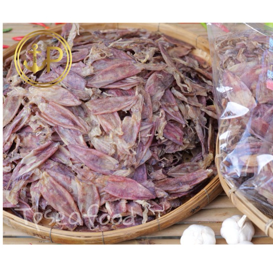 ปลาหมึกแห้ง หมึกเจาะตาไดร์ ตัวใส เนื้อหนา ไม่เค็ม จากทะเลปากน้ำปราณ
