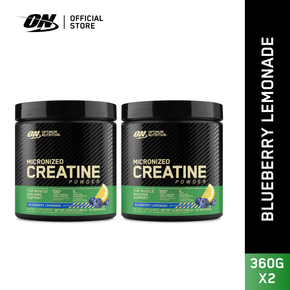Optimum Nutrition Creatine Blueberry Lemonade เพิ่มกล้ามเนื้อ เพิ่มพลัง 2 กระปุก