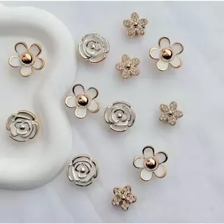 ใหม่ 12 ชิ้น Camellia ผีเสื้อ Cr Jiz อุปกรณ์เสริมรองเท้า DIY, สร้างสรรค์น่ารักดอกไม้มุกรูปแบบรองเท้า Charms, เหมาะส