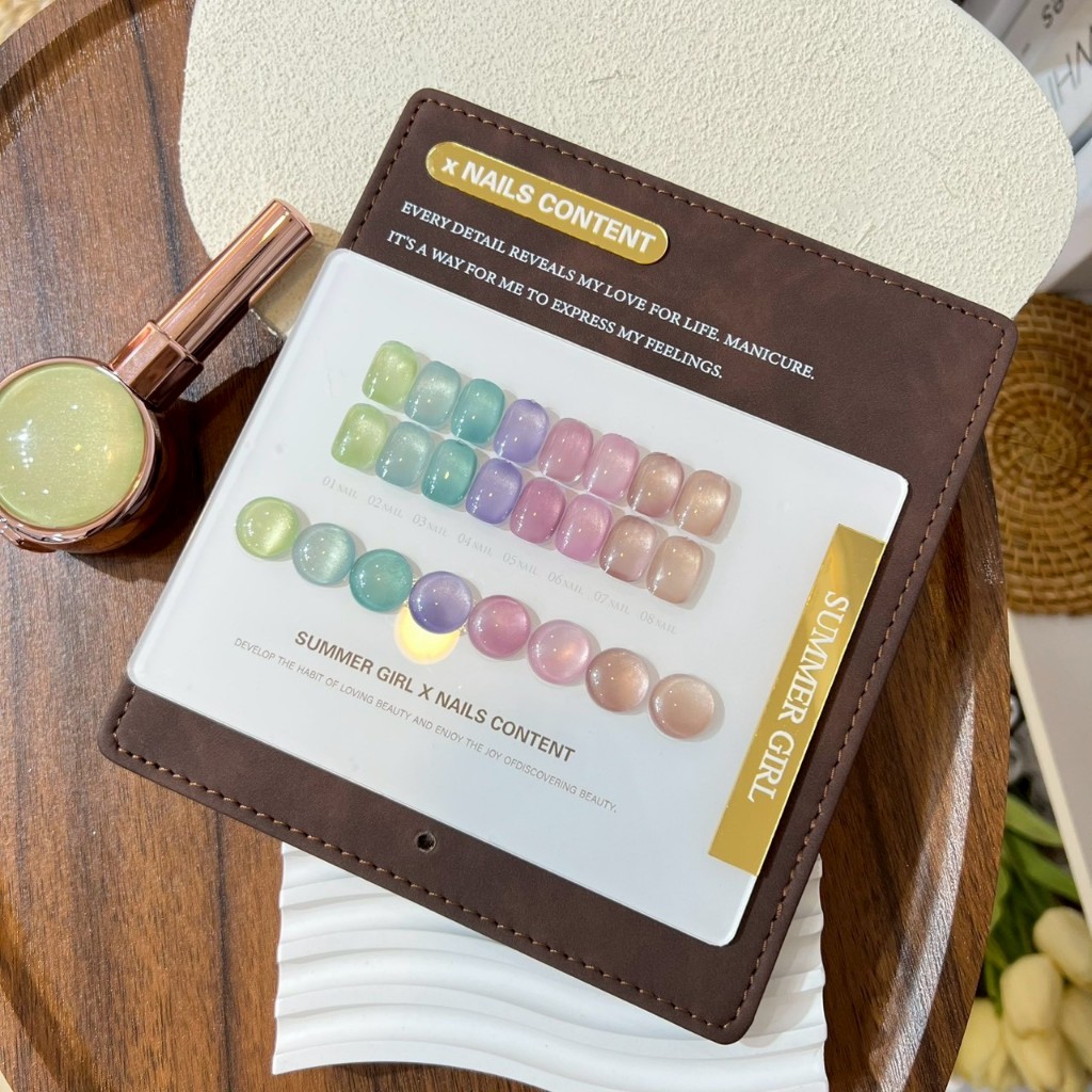 Pastel glassy cat eye ยกชุด ( SA3 ) Summer girl X Nails Content 8 สี 2026