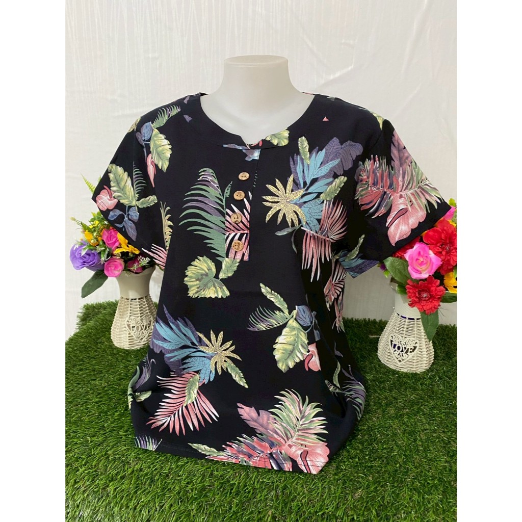 เสื้อลายดอก เสื้อคนแก่ ผ้าสปันใส่เย็นสบาย เสื้อคุณแม่สวยๆ รุ่น897 - รูปที่ 3