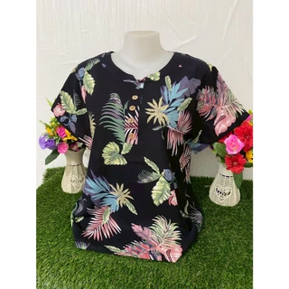 เสื้อลายดอก เสื้อสงกรานต์ ผ้าสปันใส่เย็นสบาย เสื้อคุณแม่สวยๆ รุ่น897
