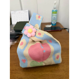 ของขวัญ ของชำร่วย กระเป๋าผ้าถัก ใบเล็ก น่ารัก พร้อมส่ง