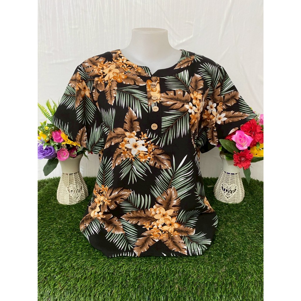 เสื้อลายดอก เสื้อสงกรานต์  ผ้าสปัน เสื้อคุณแม่ รอบอก 38-42นิ้ว ลายดอก รุ่น897 สินค้า