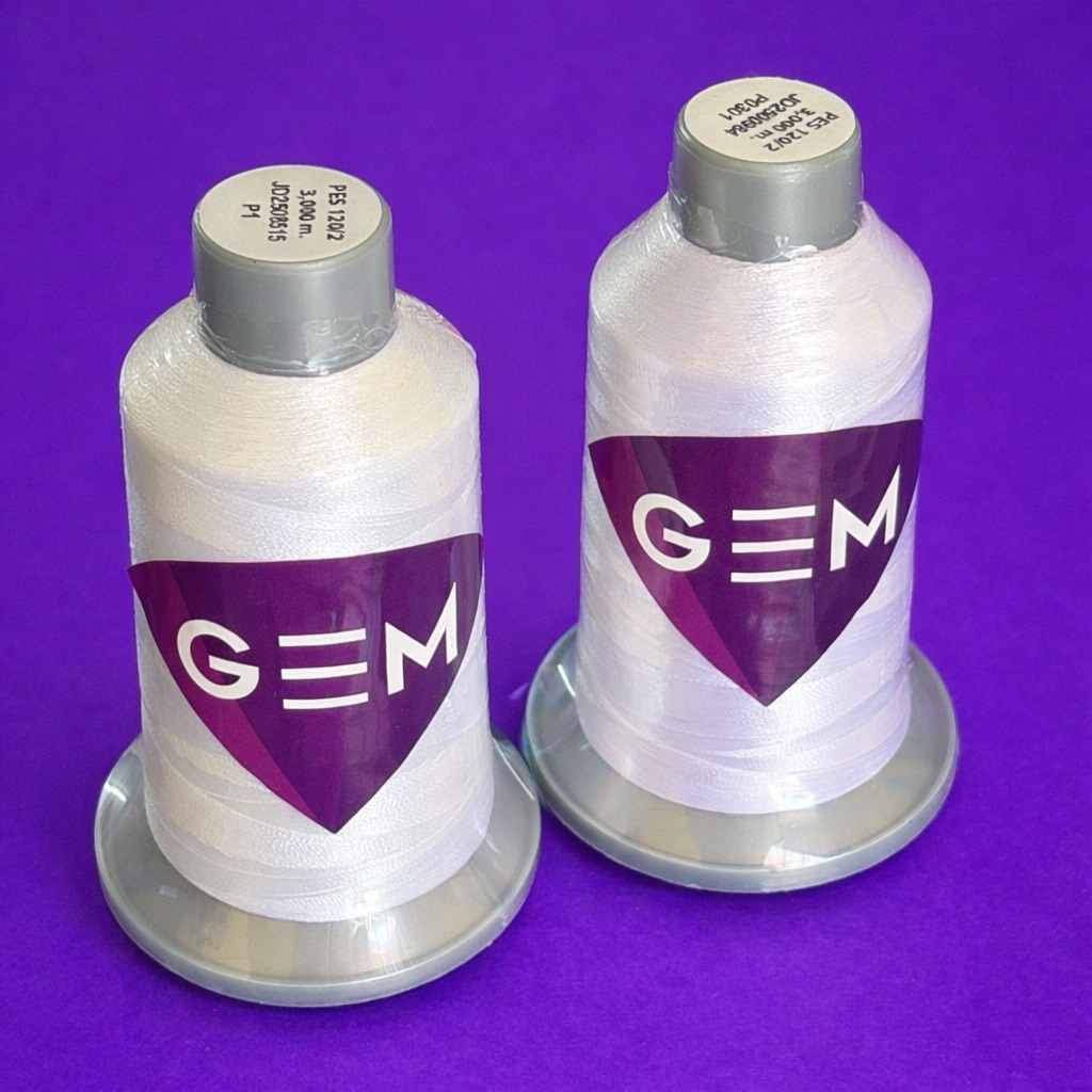 ไหมปัก gem สีขาว รหัส P1 และ P0301