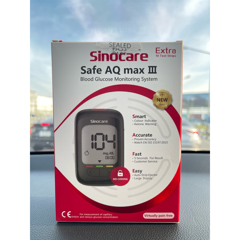 เครื่องตรวจน้ำตาล SINOCARE SAFE AQ MAX III มือ1