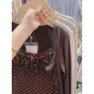 (รุ่นใหม่) 7711ป้าย Iorits shop ป้าย ศิวา เสื้อเซต2 ชิ้น ลายจุด ถอดแยกชิ้นได้งานนำเข้า