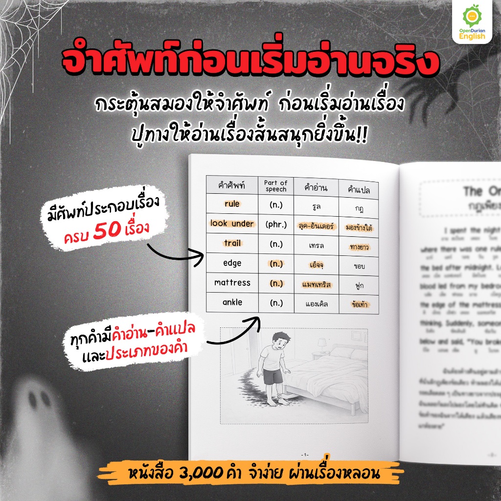 หนังสือเก่งศัพท์ในชีวิตประจำวัน 3,000 คำ จำง่าย ผ่านเรื่องหลอน หนังสือภาษาอังกฤษ by Opendurian OPDENG รูปที่ 6
