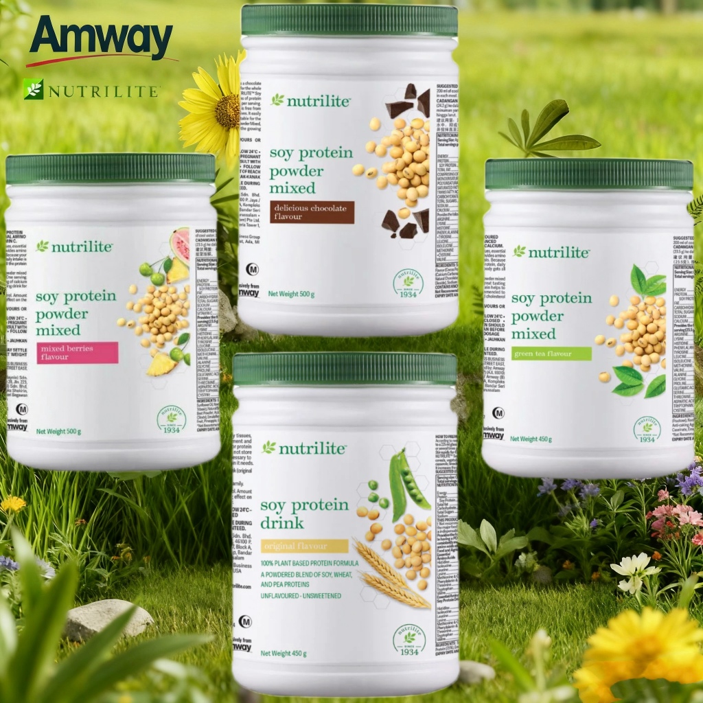 นิวทริไลท์ออล แพลนท์ โปรตีน ขนาด 900 กรัม NUTRILITE Soy Protein Drink、Green tea、Chocolate、berry
