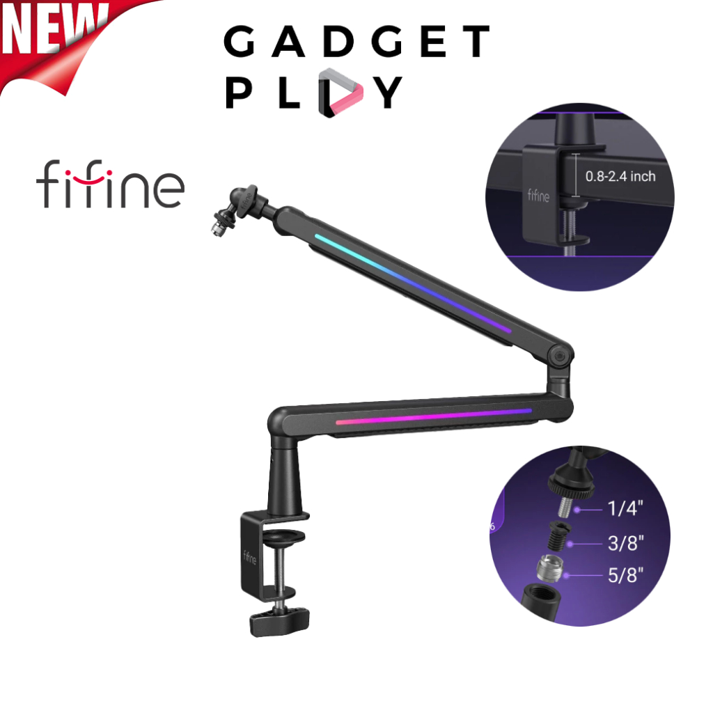 [กรุงเทพฯส่งด่วน] FIFINE BM88PRO RGB Low-Profile Microphone Arm Stand แข็งแรง ปรับมุมอิสระ วัสดุพรีเ