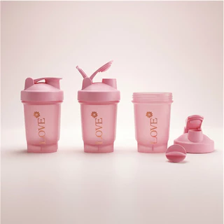 แก้วเชคโปรตีน Love protein ชนิด Food Grade พร้อมลูกบอลเชค แก้วสวย น้ำหนักเบา พกพาง่าย