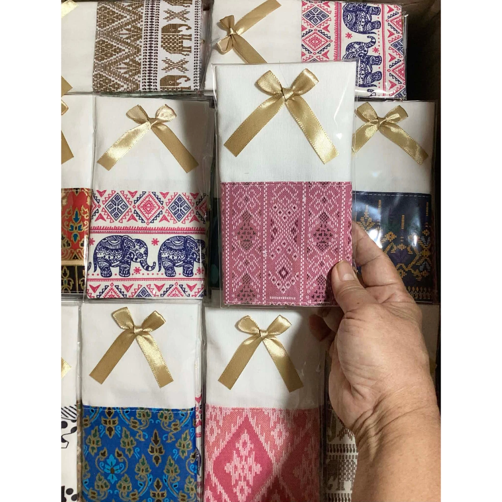 ของที่ระลึกงานเกษียน งานแต่ง งานบวช งานบุญ กระเป๋าผ้าลดโลกร้อนต่อผ้าไทยแสนสวย (7*9 นิ้ว)