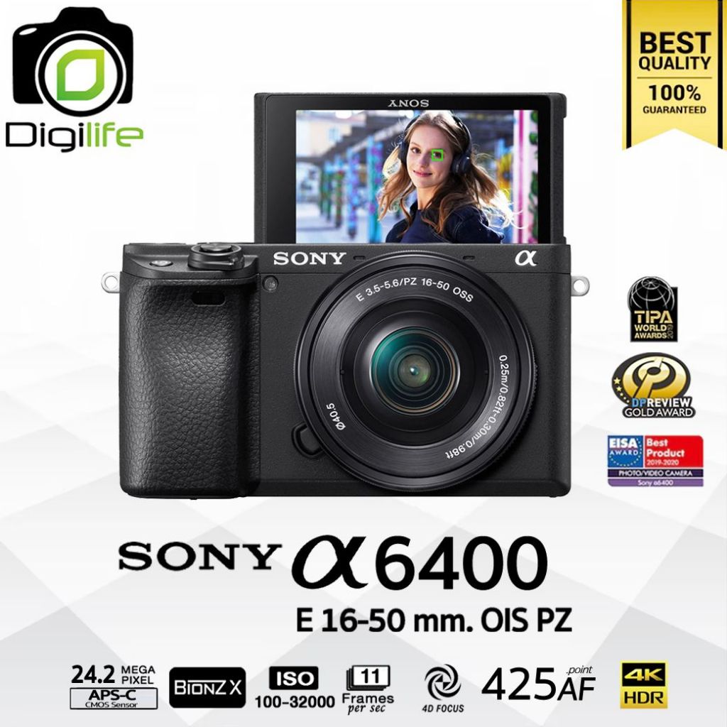Sony Camera A6400 Kit E PZ 16-50 mm. F3.5-5.6 OSS II - รับประกันร้าน Digilife Thailand 1ปี *แถมสายคล