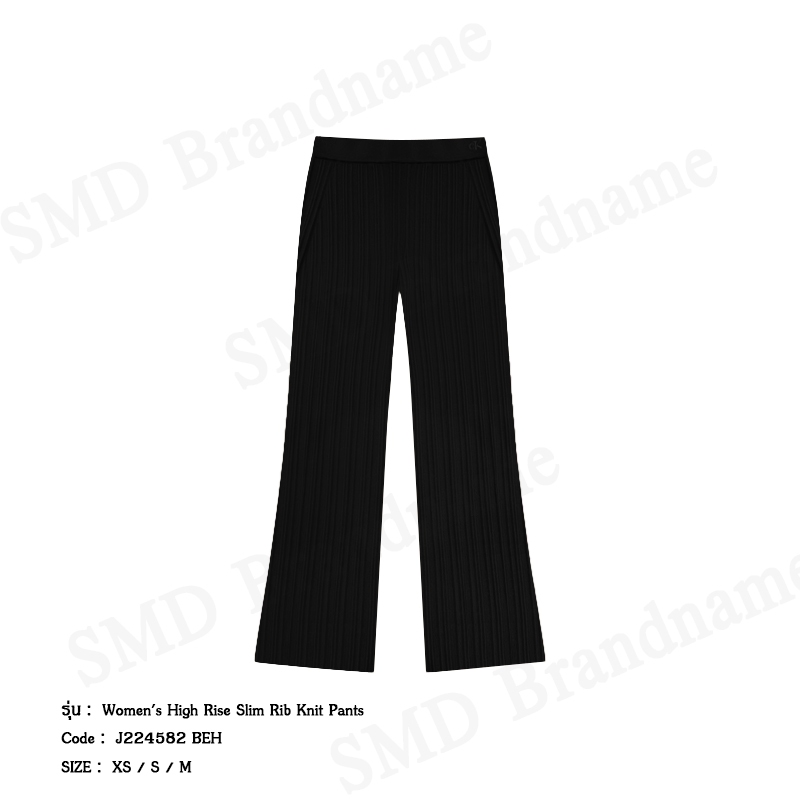 Calvin Klein Jeans กางเกงขายาวผู้หญิง รุ่น Women's High Rise Slim Rib Knit Pants Code: J224582 BEH