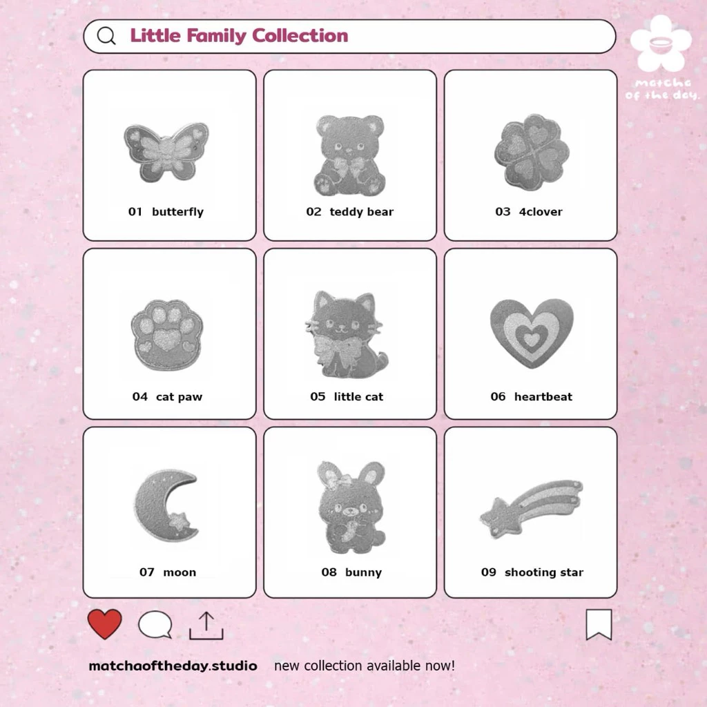 ลูกร่อนผงมัทฉะ ✮⋆🐰little family collection 🐱 มาร์ค 2 ด้าน