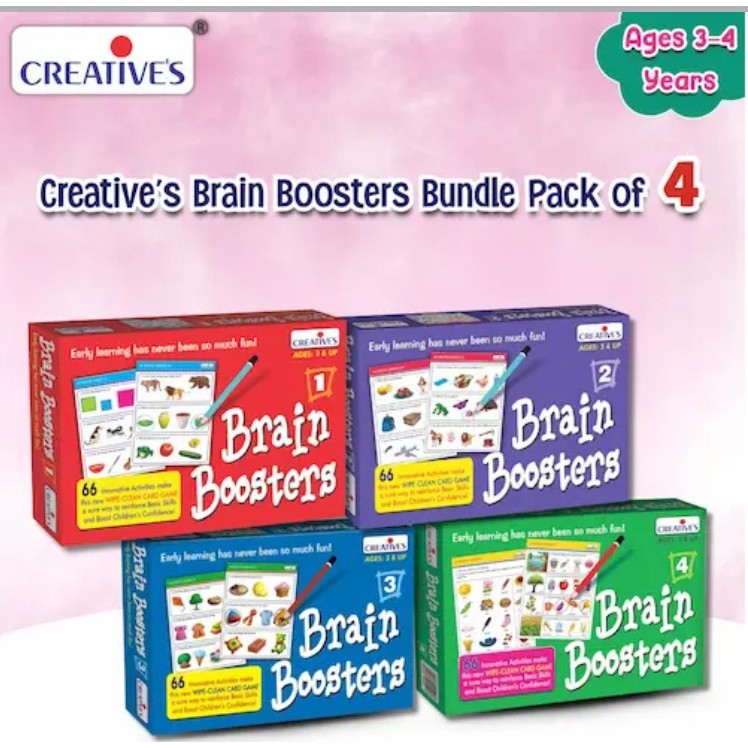 Brain Boosters –ชุดกิจกรรมเสริมพัฒนาการเด็ก (ครบเซ็ต 4 ระดับ) เด็ก 3 ปีขึ้นไป เกมส์การศึกษา ฝึกสมอง ของเล่นเสริมพัฒนาการ