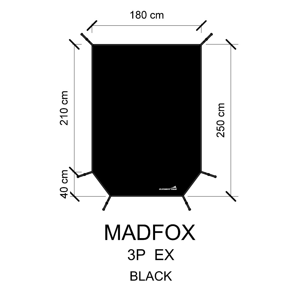 กราวชีท  Madfox 3p แผ่นปูรองเต็นท์ ตรงรุ่น เสริมยื่นหน้า