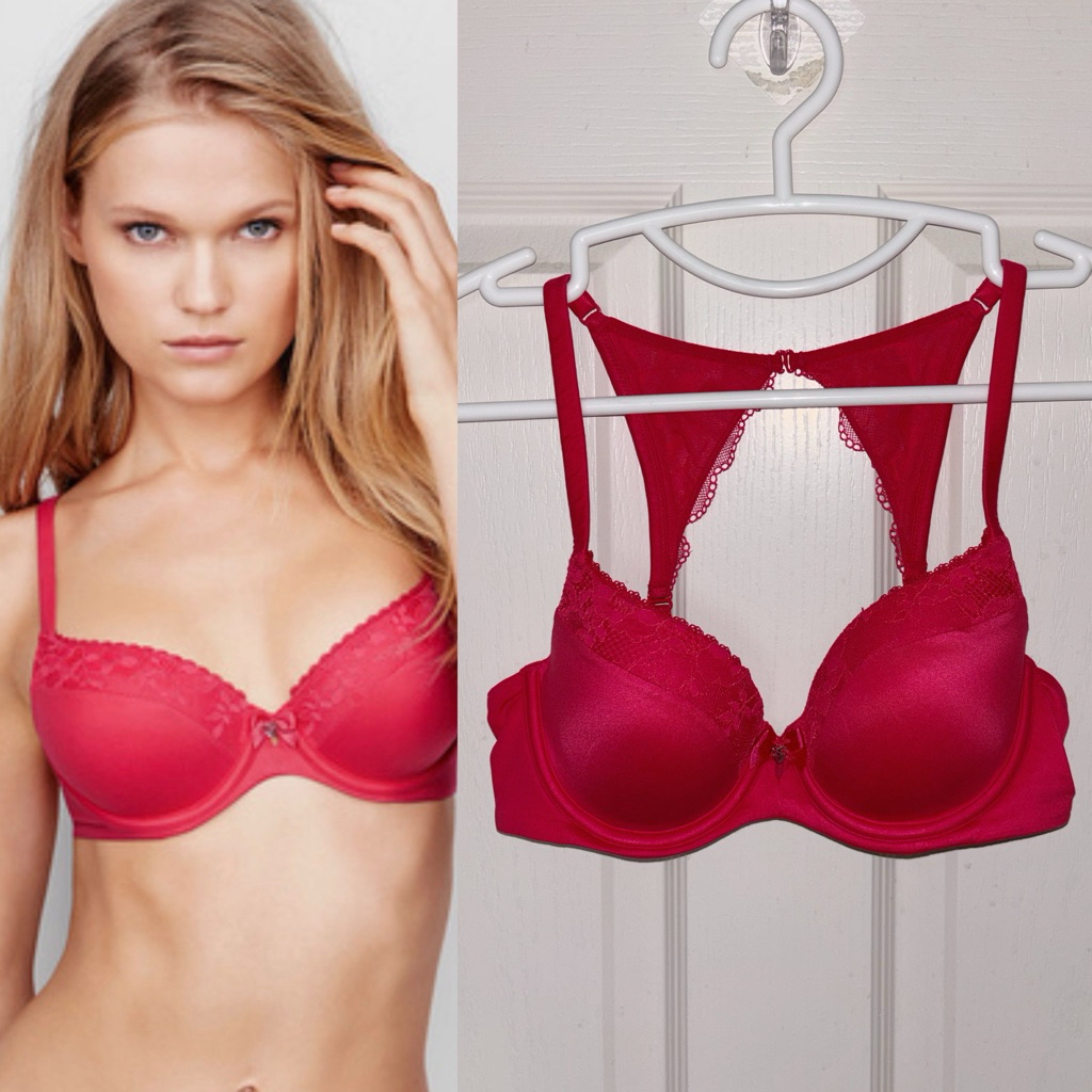 Victoria's Secret 32C Bra lined Demi secondhand red