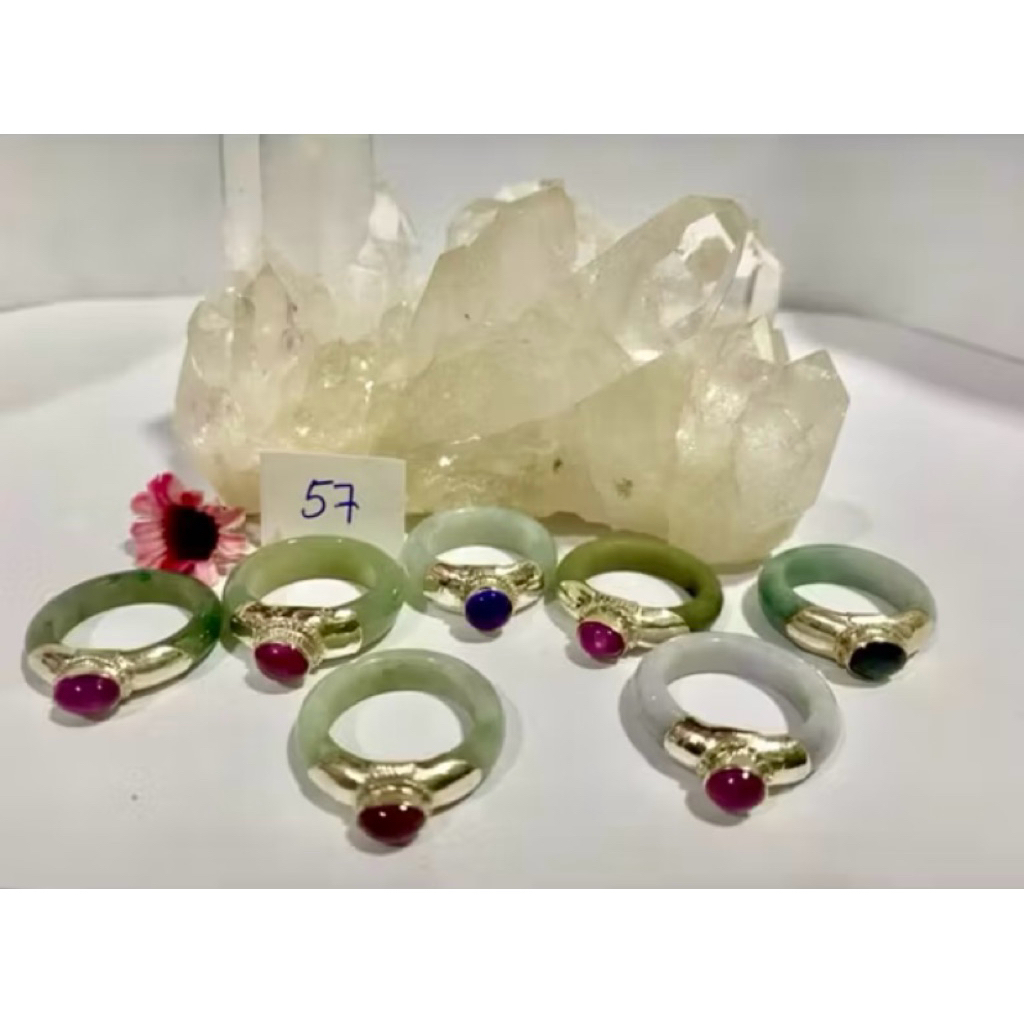 แหวนหยกแท้หุ้มเงินแท้92.5ประดับด้วยทับทิมแท้คัดพลอยมาสวยๆเลยค่ะประดับด้วยหยกก็มีไพลินอัฟริกาก็มีน่ะค่ะ - รูปที่ 4