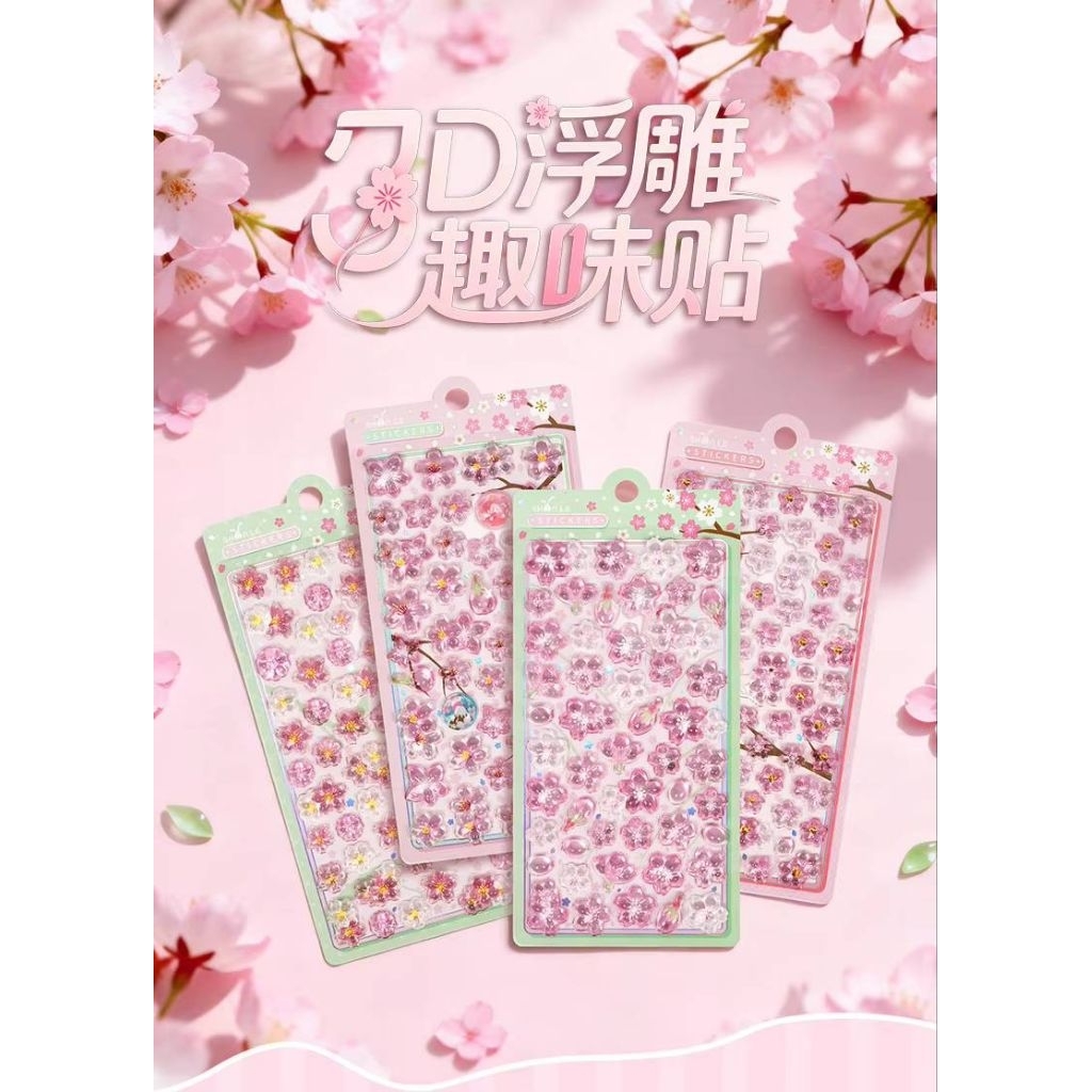 สติ๊กเกอร์ bonbon drop ซากุระ ผลไม้ friut sticker ติดมือถือ สติ๊กเกอร์นูน เรซิ่น สติ๊กเกอร์นูนใส สติ