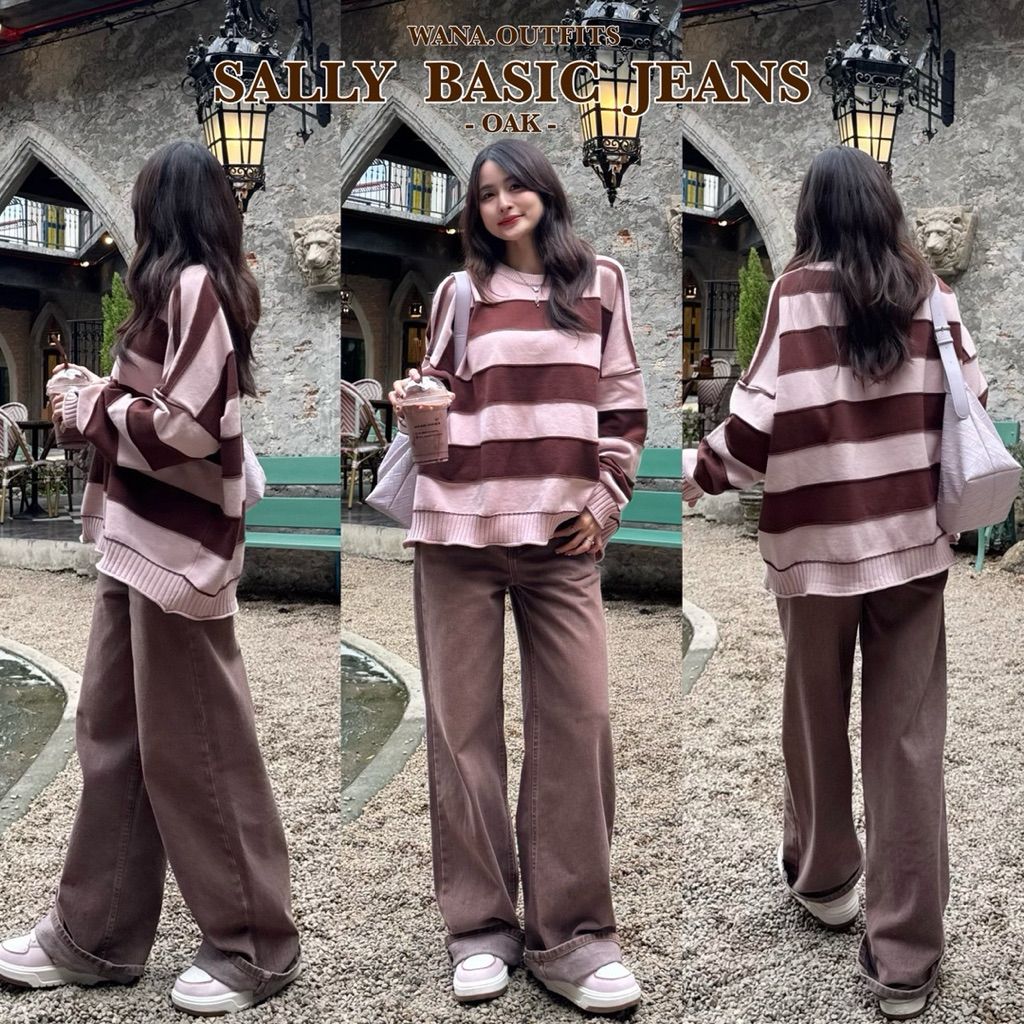 Wana.Outfits - Sally Jeans สี Oak ยีนส์ขากระบอกกลาง
