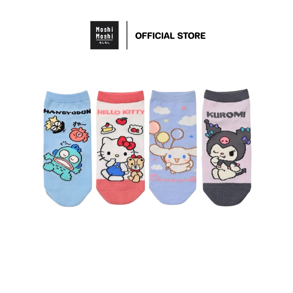 Moshi Moshi ถุงเท้า ถุงเท้าข้อสั้น ลายการ์ตูน ลิขสิทธิ์แท้จาก Sanrio รุ่น 6100006838-7724