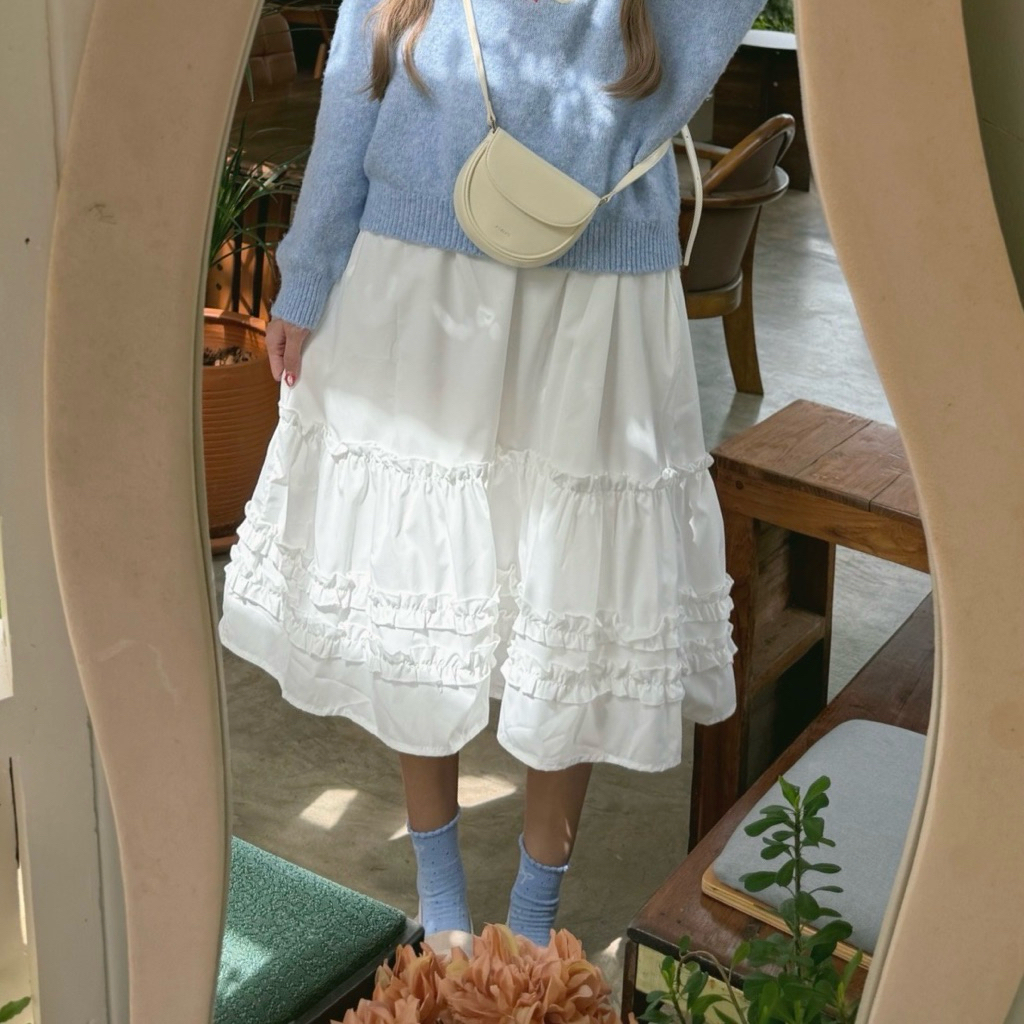 พร้อมส่ง TWOHANDHII MISAKI WHITE SKIRT กระโปรงสีขาว