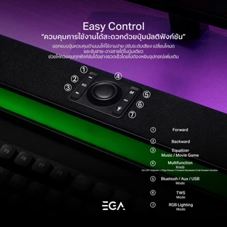 EGA TYPE S12 ลำโพงเกมมิ่ง Bluetooth Soundbar Speaker ไฟ RGB Spectrum ของแท้รับประกันสินค้า 2 ปี