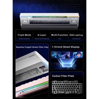 คีย์บอร์ดไร้สาย - AULA NOVA75 - Display Gasket Mechanical Keyboard คีย์ไทย รับประกัน 2 ปี