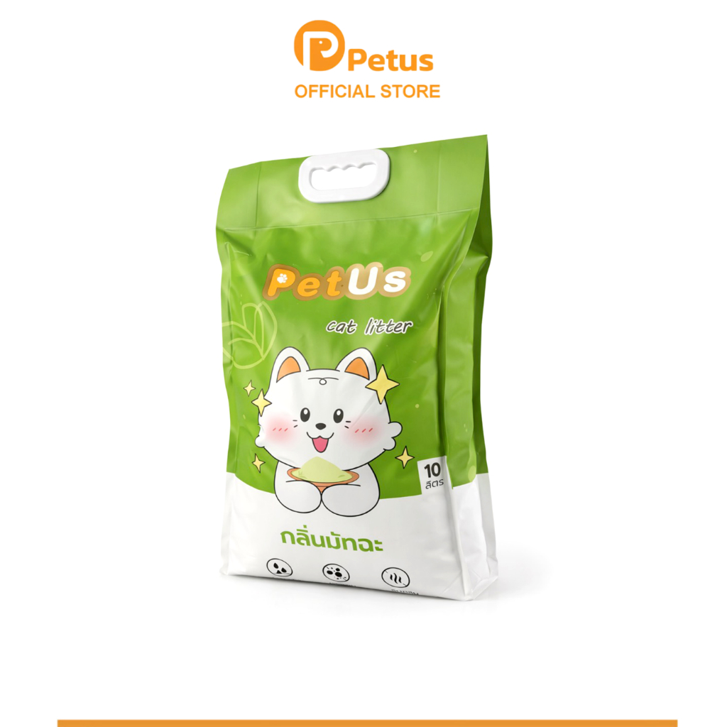 Petus ทรายแมวเบนโทไนต์ ทรายแมว 10ลิตร cat litter กลิ่นมัทฉะ ดูดซับเร็ว ใช้งานได้นาน ควบคลุมกลิ่นได้ดี 10ลิตร 1ถุง