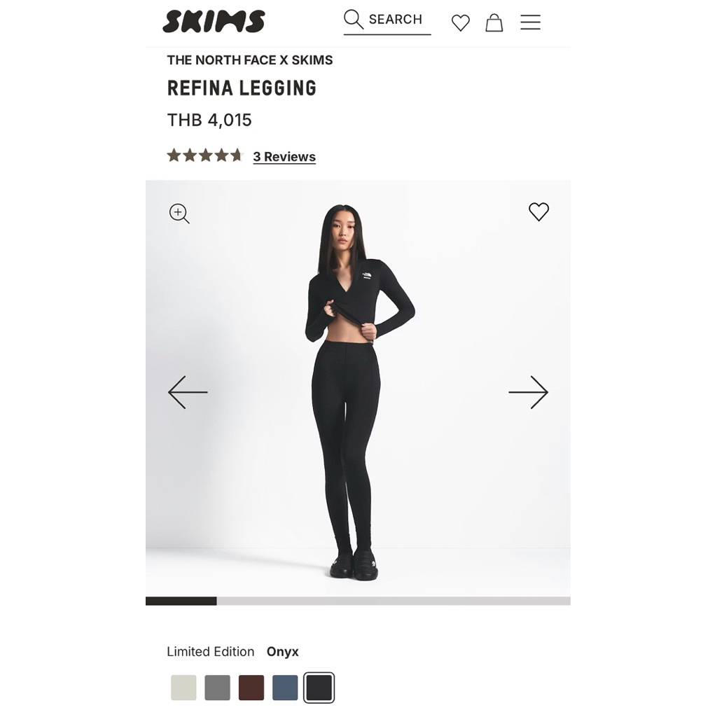 The north face x Skim กางเกง base layer size S (new)
