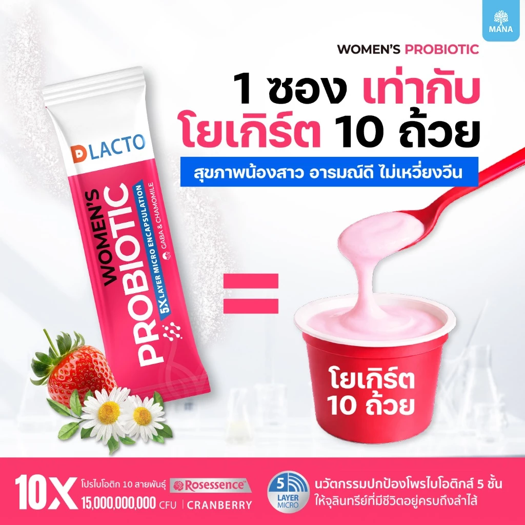 DLACTO Women's Probiotic โพรไบโอติกส์ สุขภาพน้องสาว อารมณ์ดี ไม่เหวี่ยงวีน (โปรชุดใหญ่)