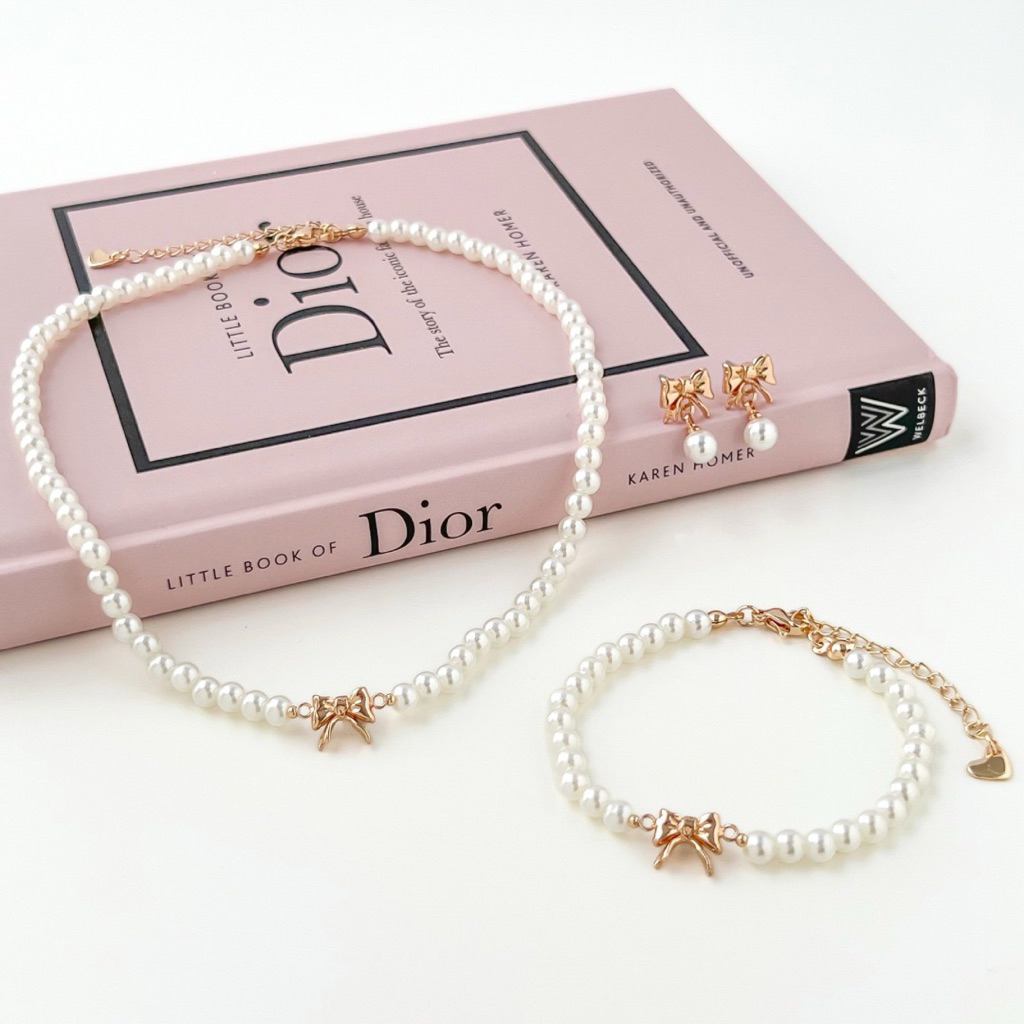 🎀Necklace🐚สร้อยคอรุ่น Elegant ✨ สร้อยคอไข่มุกเทียม สร้อยคอมุก สร้อยออกงานสไตล์ลูกคุณหนู GlamandGlow.bkk - รูปที่ 5