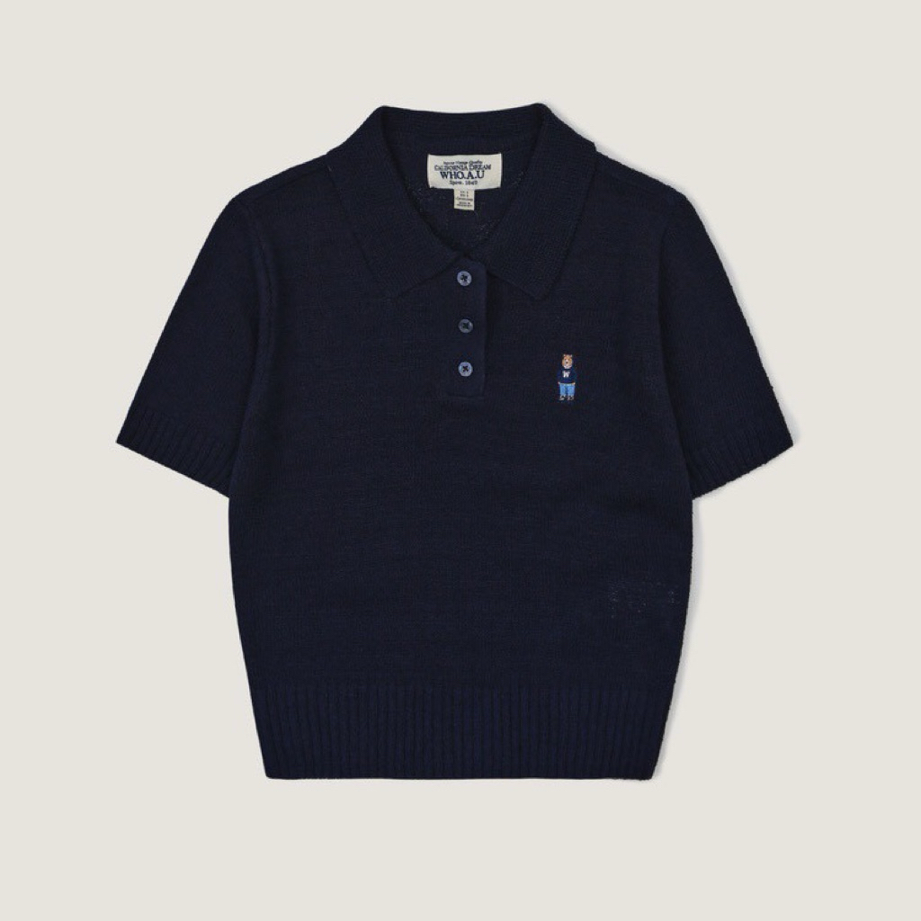 Polo Shirt เสื้อโปโลผ้ายืดได้เยอะ ปักโลโก้หมี ผ้านุ่ม ไม่คัน – โปรปัง