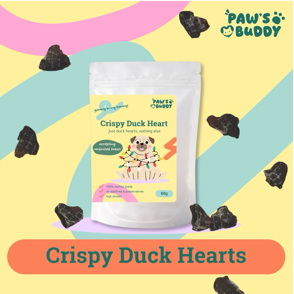 ขนมสุนัข หัวใจเป็ดอบแห้ง Paw’s Buddy 60g