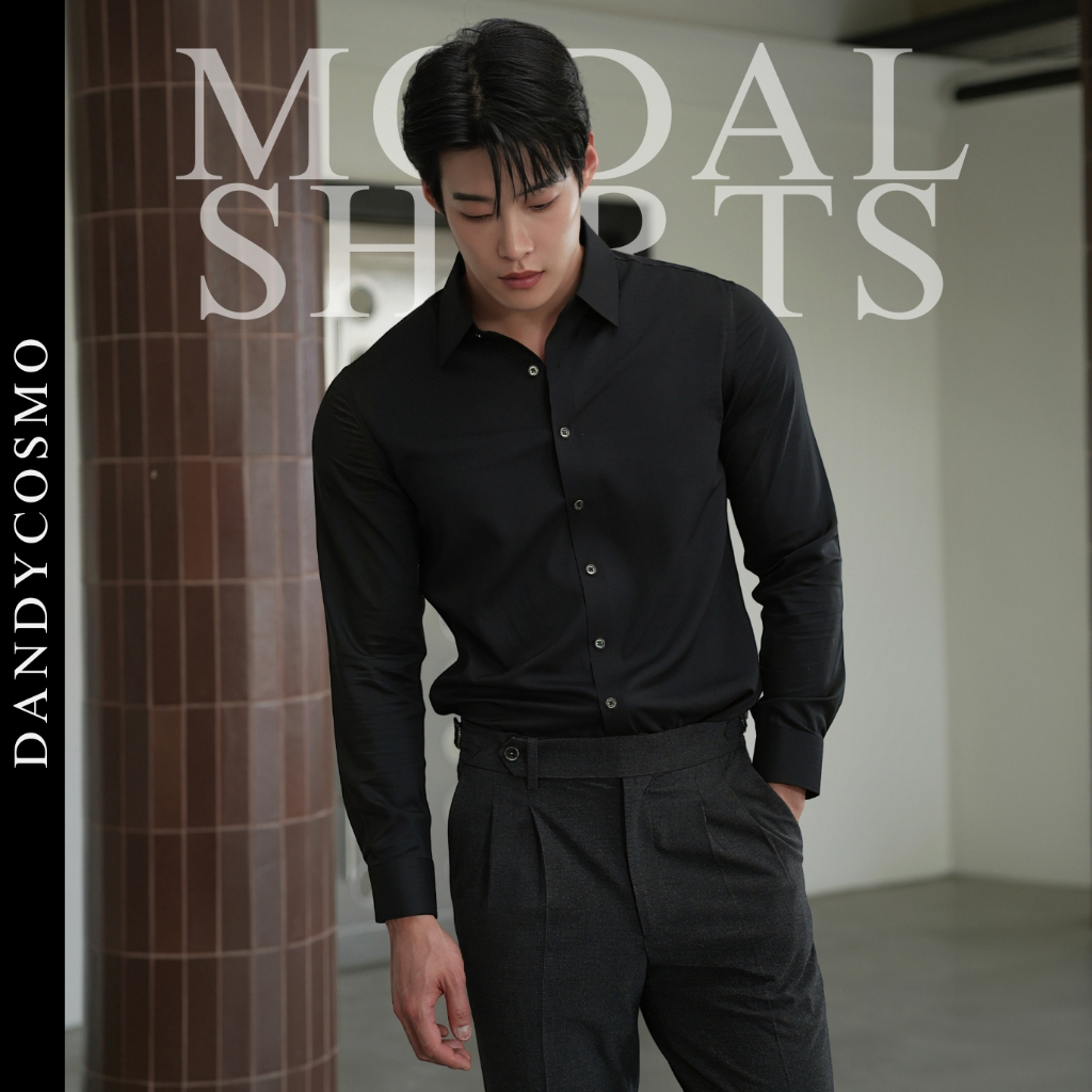 DANDY COSMO | เสื้อเชิร์ต PREMIUM MODAL ทรง SMART FIT ดีไซน์ HIDDEN PLACKET ซ่อนสาบเสื้อ เรียบเนียน หรูหราดูแพง