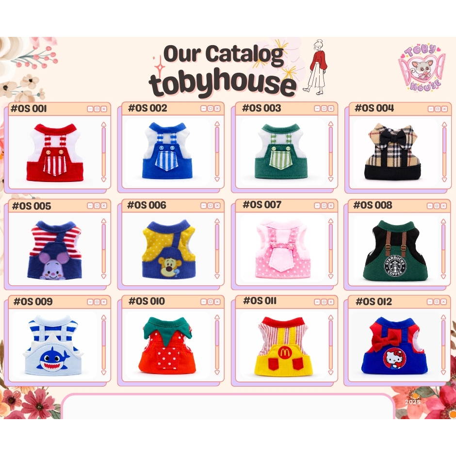 Tobyhouse เสื้อเอี๊ยมลิงจิ๋ว มาโมเสต/บุชเบบี้ นุ่มสบาย ใส่นอน ใส่เล่น ระบายอากาศ (รหัส OS001-012)