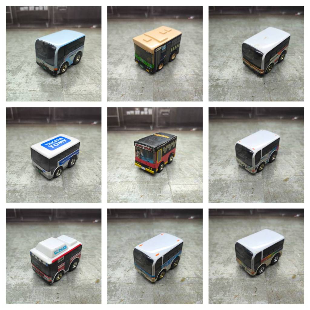 TAKARA CHORO Q โมเดลรถเชอโรคิว Choro Q Pullback_BUS MODEL โมเดลรถโดยสารประจำทาง คละเเบบ