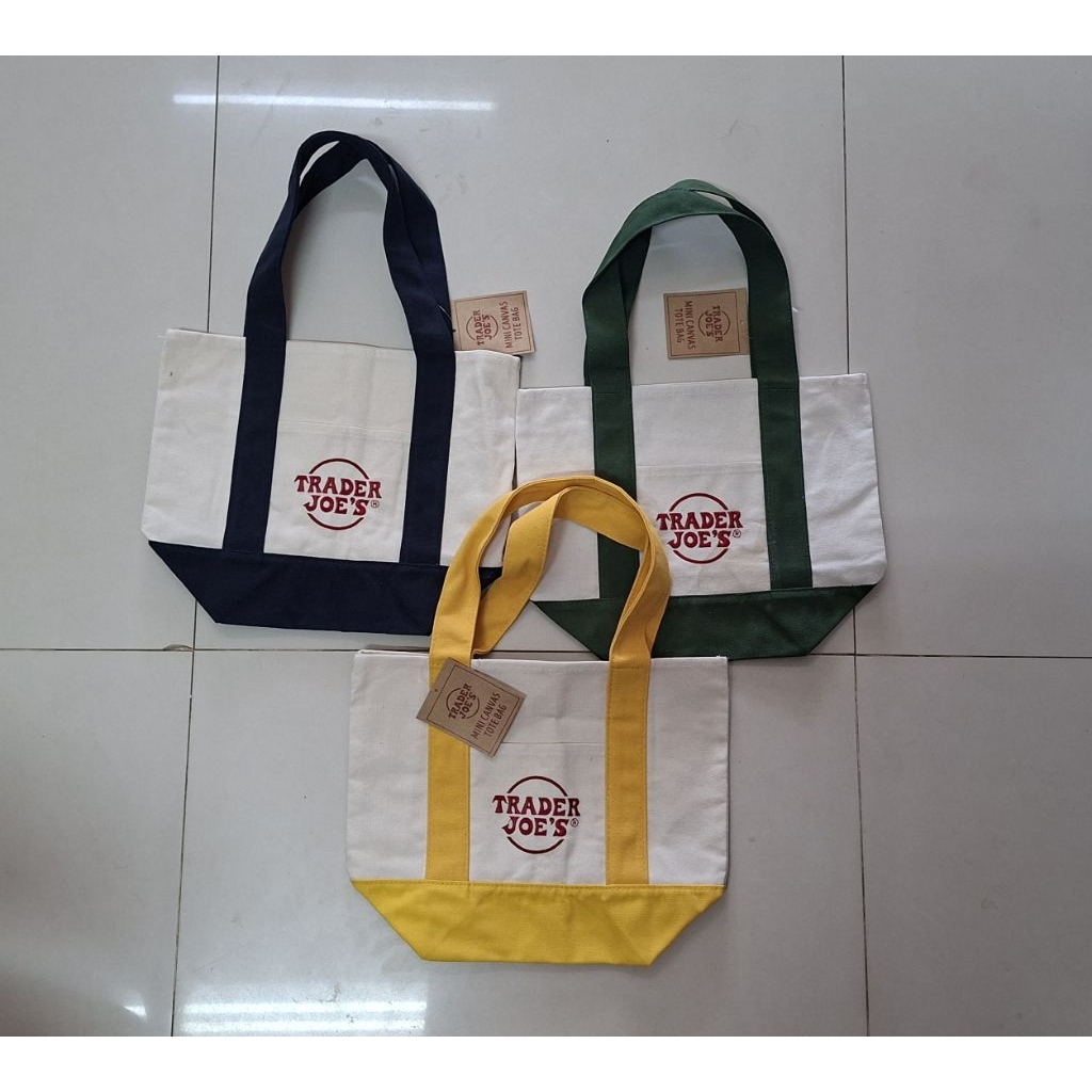 Trader joes mini กระเป๋าผ้า ขนาดเล็กไม่ใช่ใบใหญ่